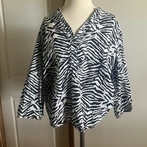 Rebecca Malone Black and White Cotton Top